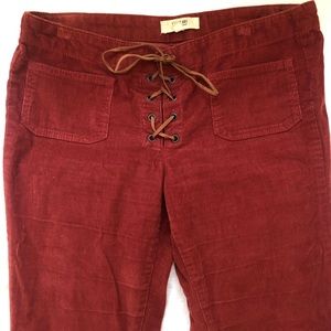 Red Corduroy Bell Bottom Pants